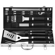 Black Cooking Accessories Heavy Duty BBQ Stainless Steel Grill Tools Set with Aluminum Storage Case (20-Piece)