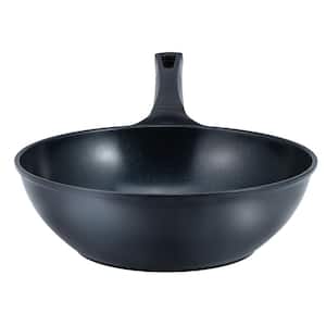 12 in. Aluminum Wok with Smooth Ceramic Non-Stick Coating (100% PTFE and PFOA Free) - Vulcan black