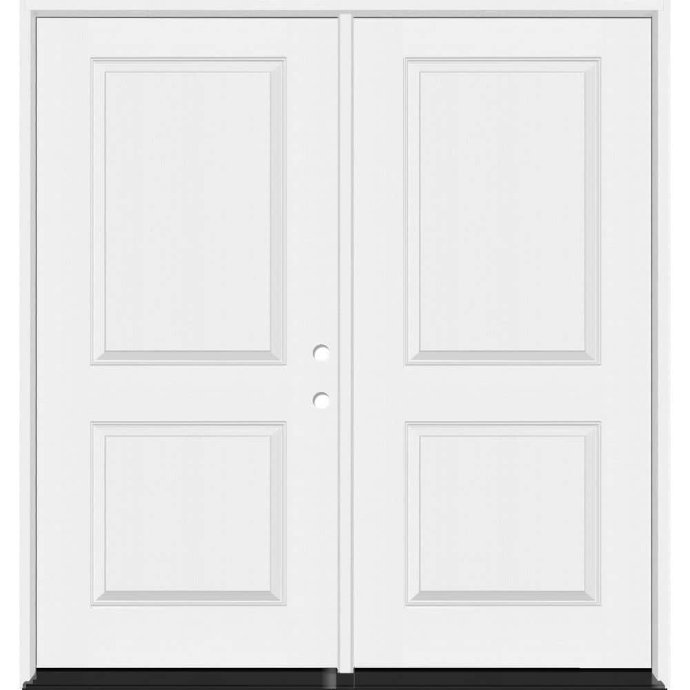 Legacy 72 in. x 80 in. 2 Panel Squaretop LHIS Unfinished White Fiberglass Double Prehung Front Door w/4-9/16 Jamb price history on PriceWatchPro