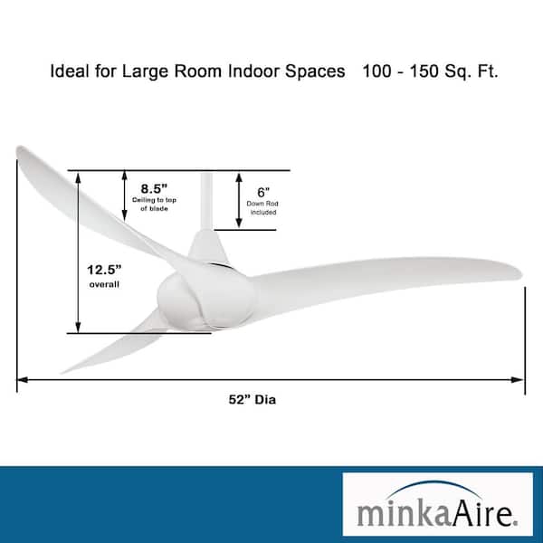 MINKA-AIRE Wave 52 in. Indoor White Ceiling Fan with Remote 