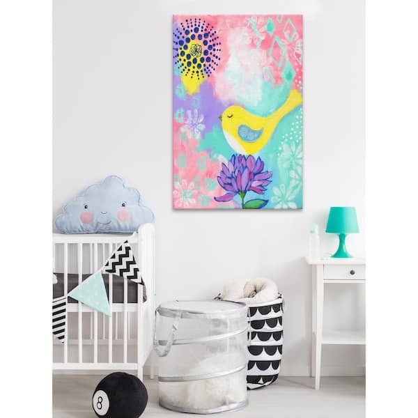 Unbranded 24 in. H x 16 in. W "Yellow Bird" by Jill Lambert Printed Canvas Wall Art