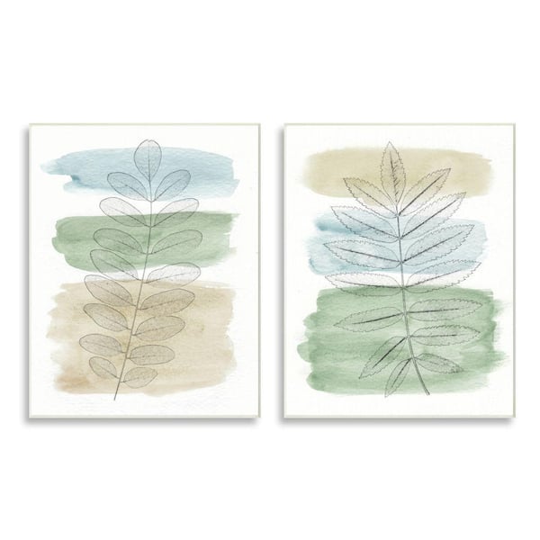Stupell Industries Spring Forest Branches Over Soft Cool Neutrals by Alonzo Saunders 2-Piece Unframed Print Nature Wall Art 10 in. x 15 in.