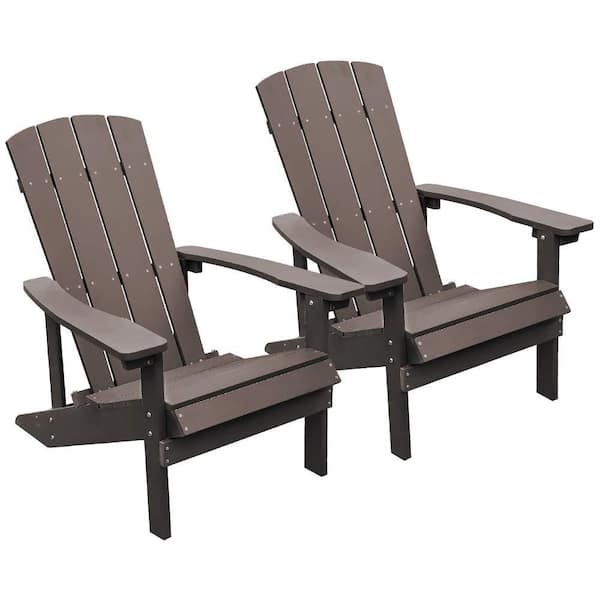 Zeus & Ruta Brown Modern Poly Adorondic Outside Chairs (Set of 2)