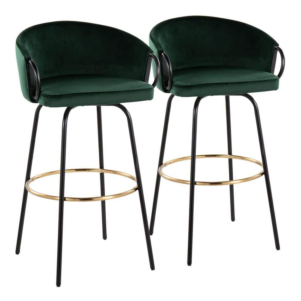 emerald green and gold bar stools