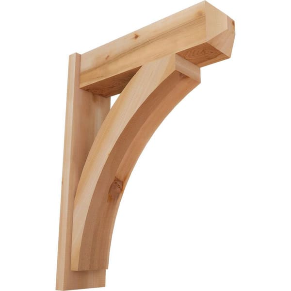 Ekena Millwork 8 in. x 34 in. x 26 in. Western Red Cedar Thorton Craftsman Smooth Outlooker