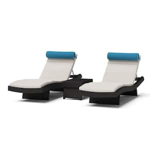 Portofino Comfort Brown 3-Piece Aluminum Patio Conversation Seating Set with Sunbrella Dove Cushions