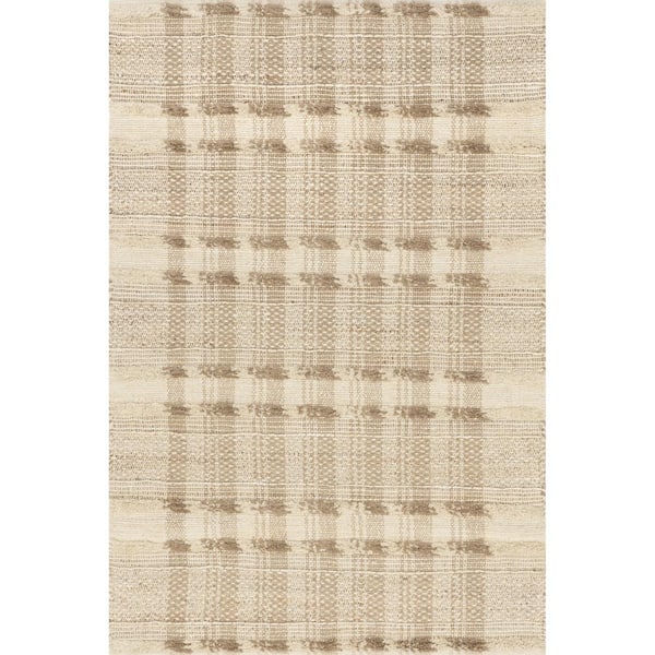 Blakley Textured 5 ft. x 8 ft. Natural Plaid Jute Area Rug