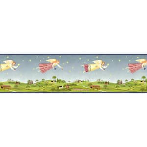 Falkirk Brin II Yellow, Red, Green, Blue Flying Angels Kids Pre-Pasted Wallpaper Border
