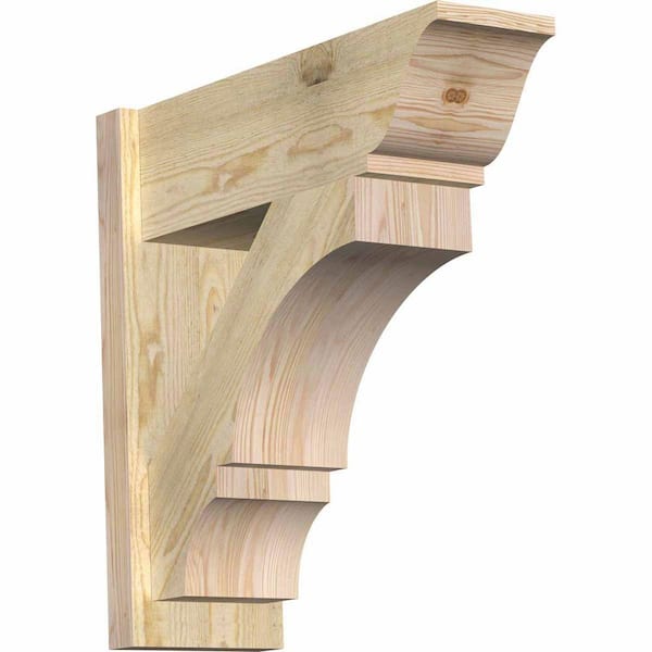 Ekena Millwork 8 in. x 24 in. x 24 in. Douglas Fir Balboa Traditional Rough Sawn Outlooker
