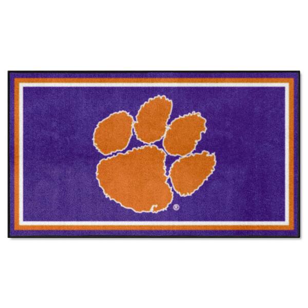 FANMATS Clemson Tigers Purple 3 ft. x 5 ft. Plush Area Rug 35650 The