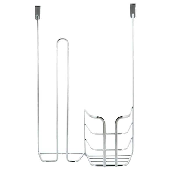 Kitchen Details 2-in-1 Over The Cabinet Cleaning Organizer in Chrome - Chrome