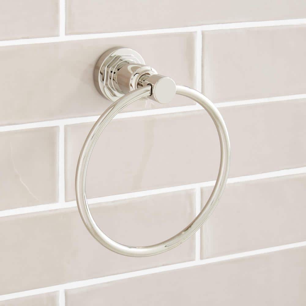 Greyfield Polished Nickel Wall Mounted Towel Ring