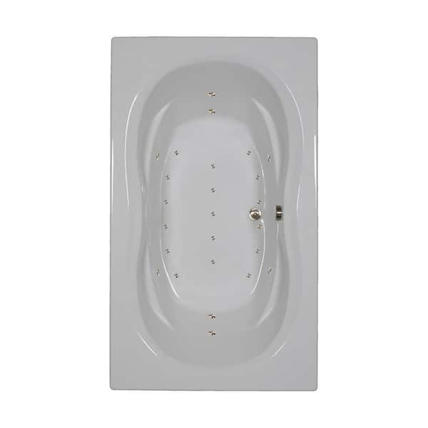 Comfortflo 72 in. Acrylic Rectangular Drop-in Air Bathtub in Biscuit