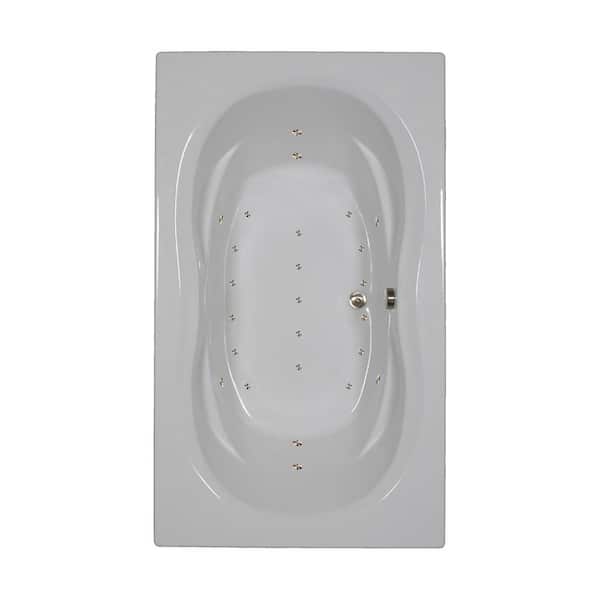 Comfortflo 72 in. x 42 in. Acrylic Rectangular Alcove Air Bathtub with Center Drain in Bone