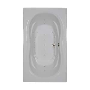 72 in. Acrylic Reversible Drain Rectangular Alcove Air Bath Bathtub in White