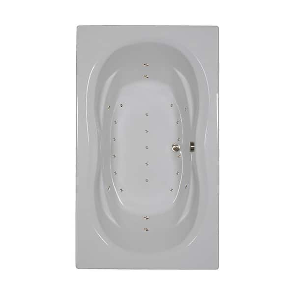 Comfortflo 72 in. Acrylic Rectangular Drop-in Air Bathtub in White