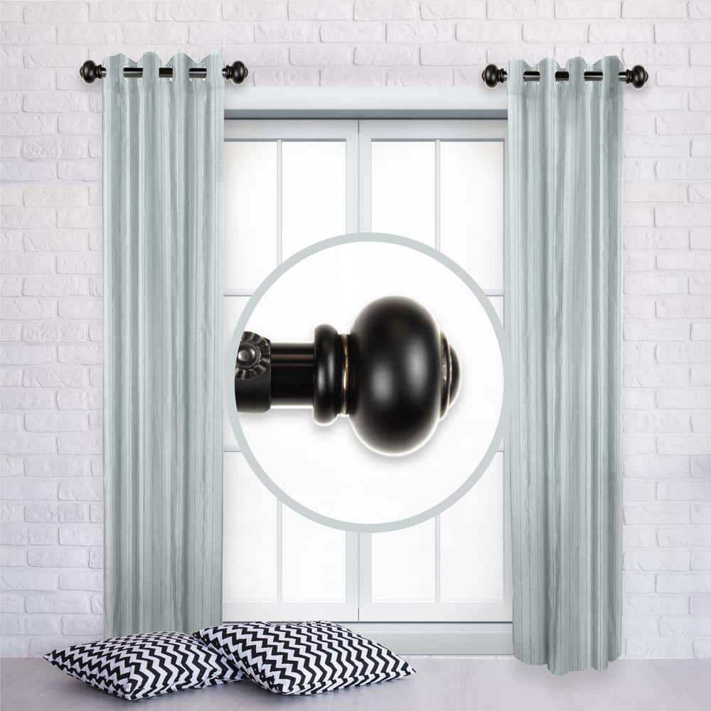 Rotunda 12 in. - 20 in. L Adjustable 1 in. Dia Single Side Window Curtain Rod in Black (Set of 2) price history on PriceWatchPro
