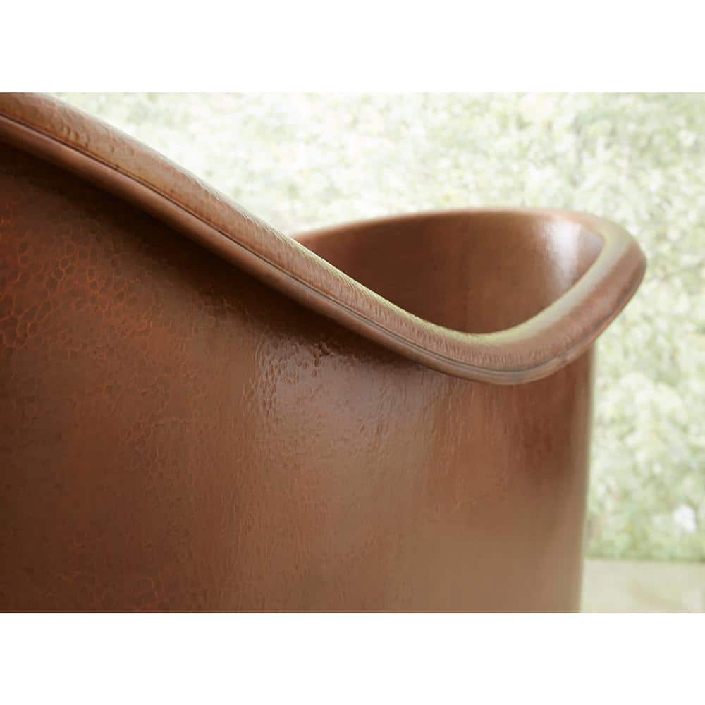 Euclid 71.5" Antique Copper Freestanding Double Slipper Bathtub
