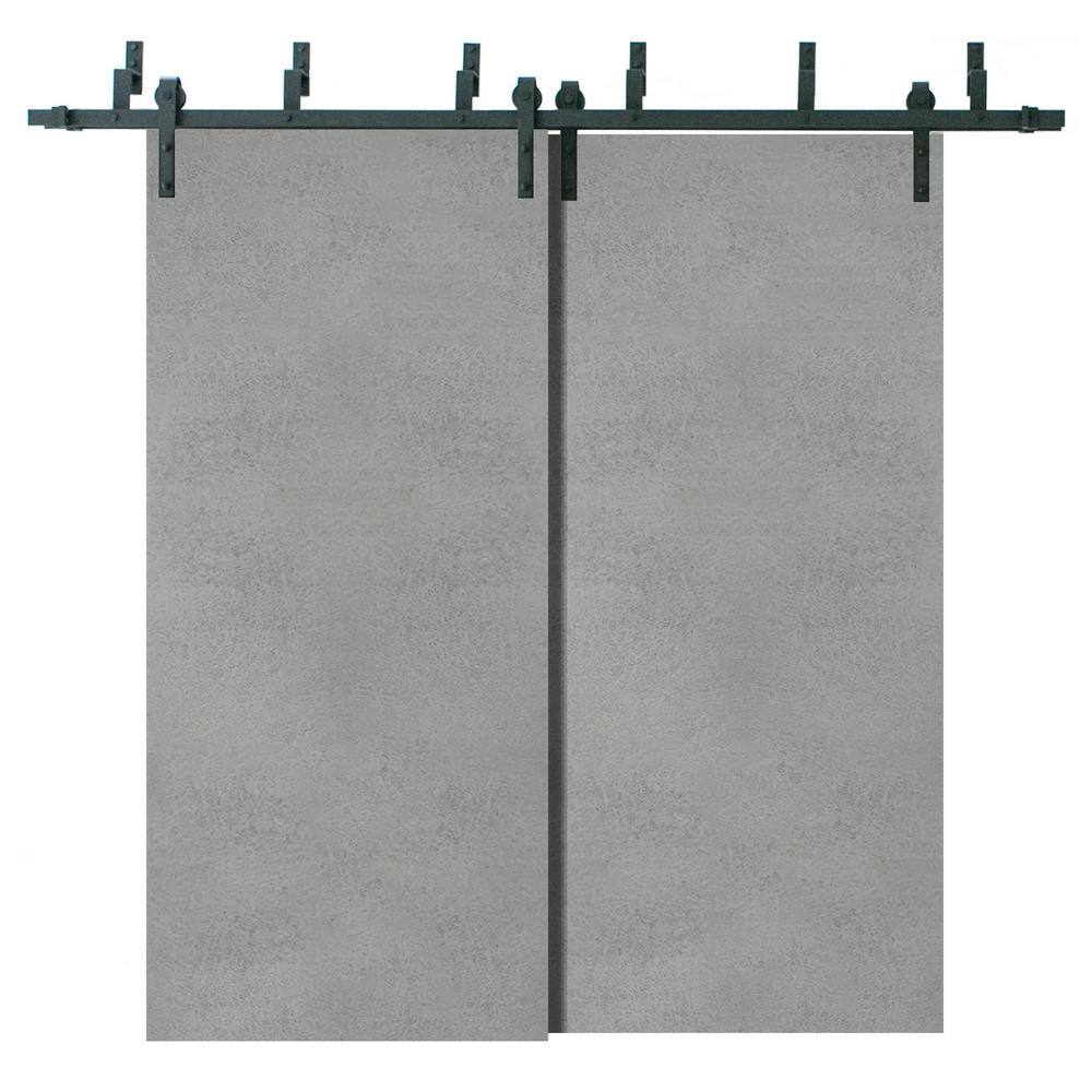 0010 60 in. x 84 in. Flush Concrete Finished Pine Wood Sliding Door with Barn Bypass Hardware price history on PriceWatchPro