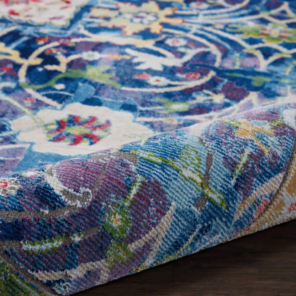 Handmade Blue Medallion Synthetic 8' x 10' Area Rug