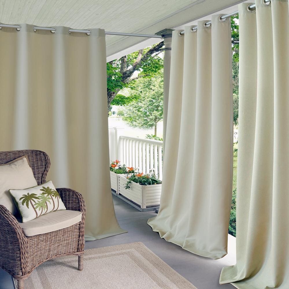 Elrene Taupe Solid Grommet Room Darkening Curtain - 52 in. W x 95 in. L ...