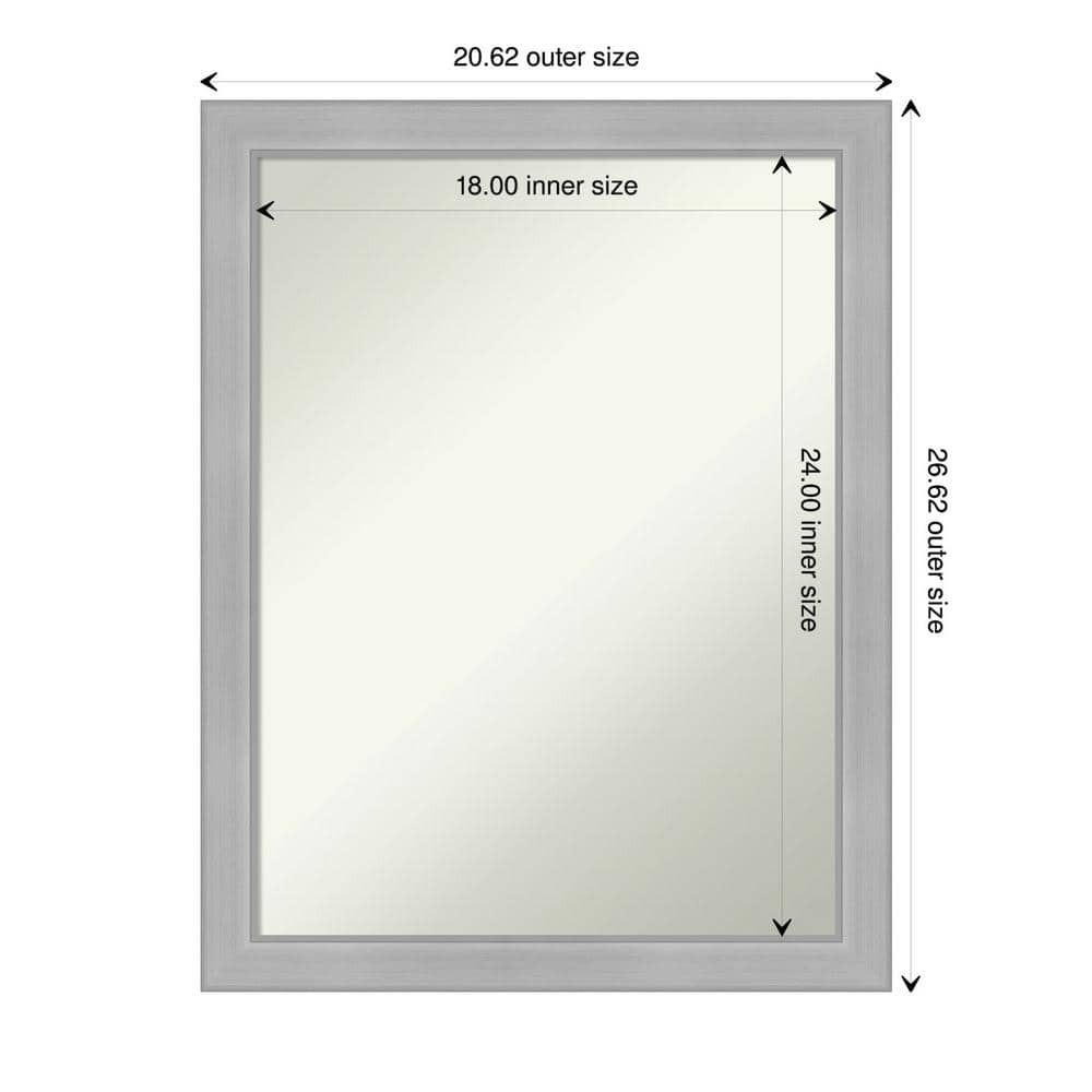 Vista Brushed Nickel Rectangular Bathroom Vanity Mirror