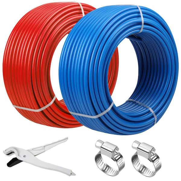 100 ft. 1/2 in. PEX Pipe, PEX Tubing EVOH Pex-B Pipe Durable Leakage-Proof Flexible for Residential Water Lines