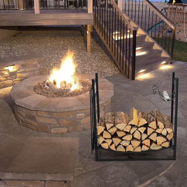 30 in. Firewood Rack W/4 Tool Set Kindling Holders For Indoor And Outdoor