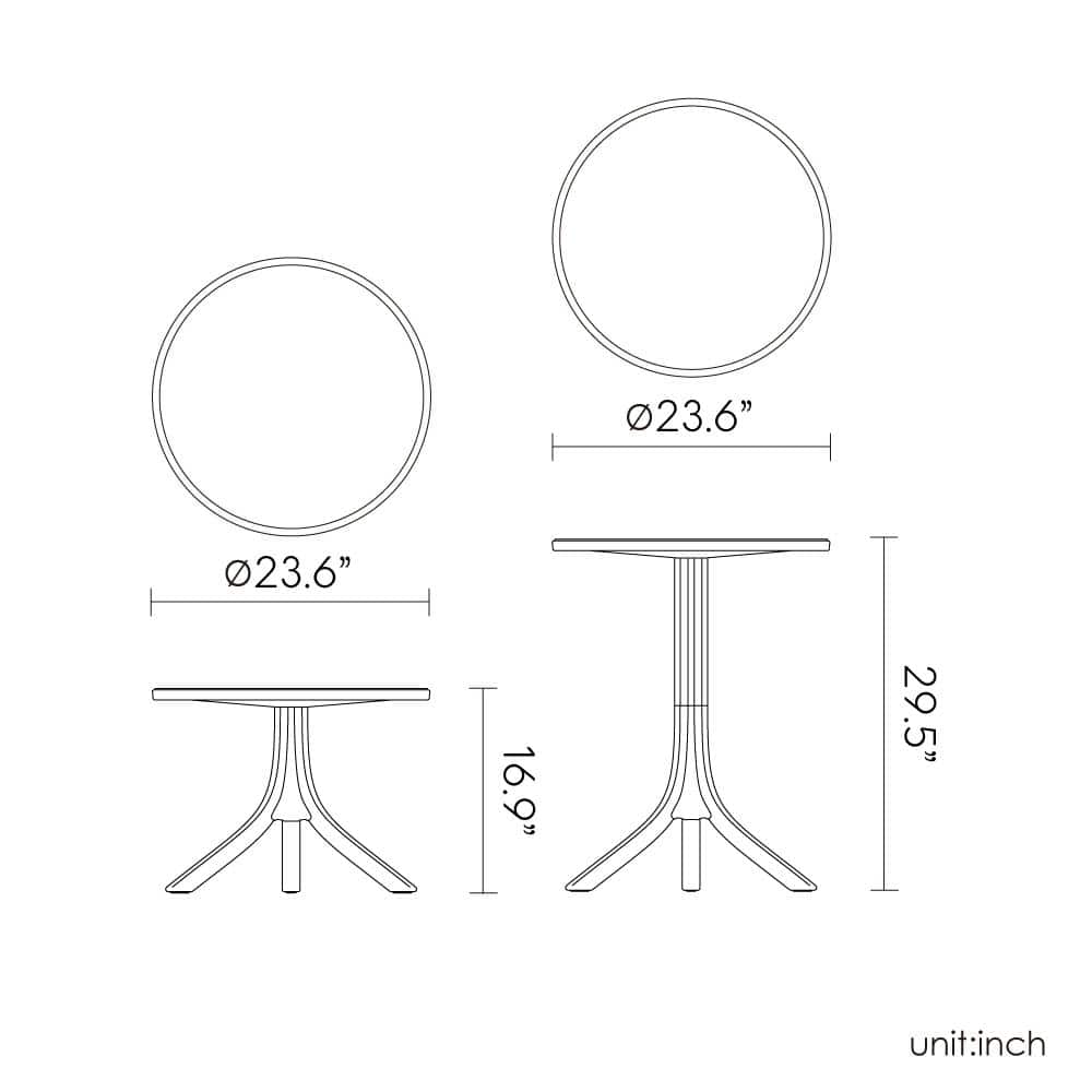 Lagoon Seattle Adjustable Yellow Resin Round Outdoor Table