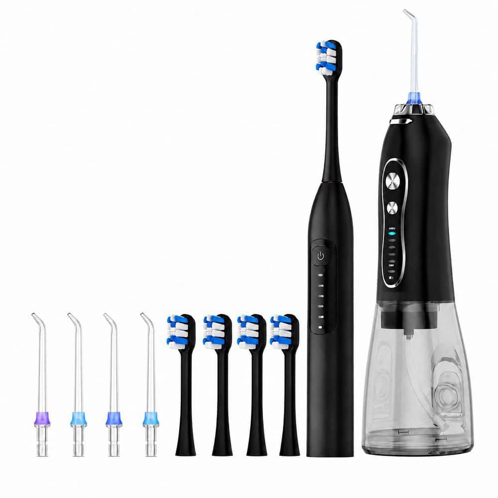 2-in-1 Sonic Toothbrush and Water Flosser Combo with 300 ml Tank, 5 Modes, USB Charging
