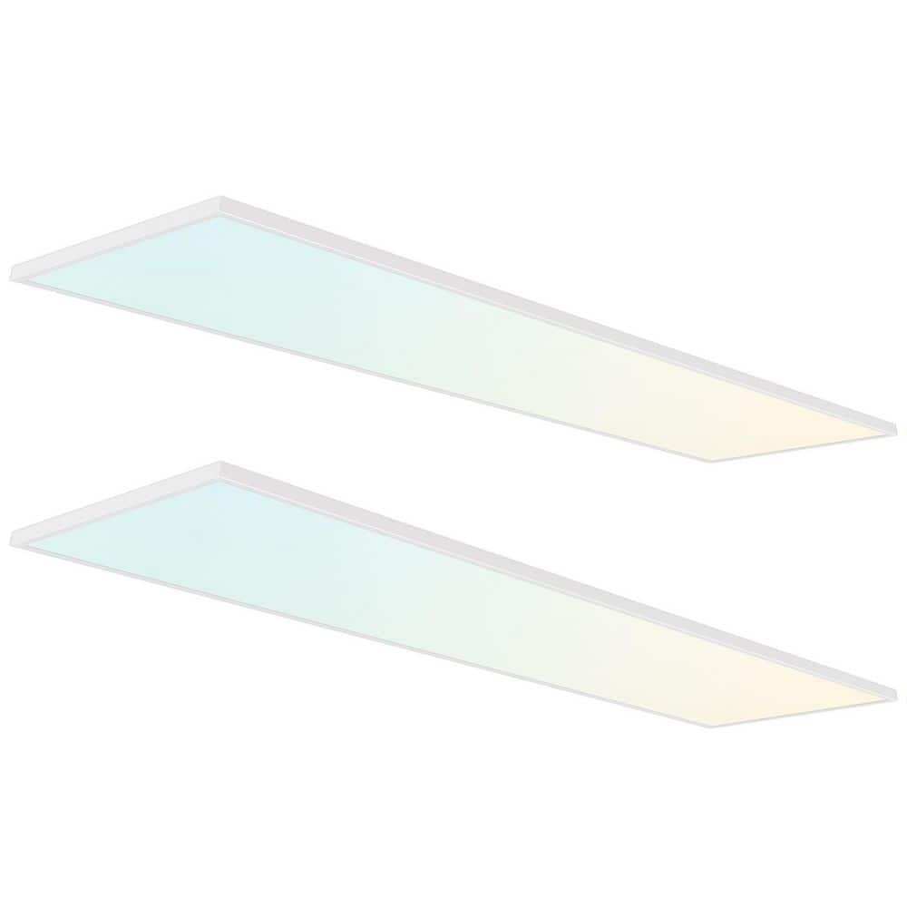 1 x 4 ft. LED Slim Surface Panel Recessed Light 5CCT 2700K-5000K Dimmable 3300/4400/5500LM 30/40/50W Damp Rated (2-Pack) price history on PriceWatchPro