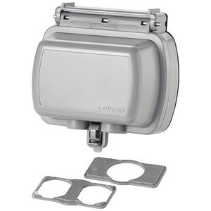 Decora/GFCI 1-Gang Extra Heavy Duty Raintight While-In-Use Device Mount Horizontal Cover with Lid, Gray