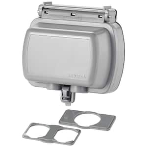 Decora/GFCI 1-Gang Extra Heavy Duty Raintight While-In-Use Device Mount Horizontal Cover with Lid, Gray
