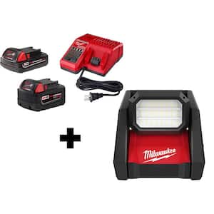 M18 GEN-2 18-Volt Lithium-Ion Cordless 4000 Lumens ROVER LED Flood Light with (1) 5.0 Ah (1) 2.0 Ah Battery and Charger