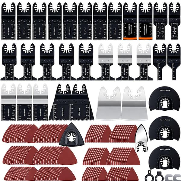 Oscillating Multi-Tool Open-Back Blade and Accessory Kit for Cutting, Sanding and Scraping (158-Piece)