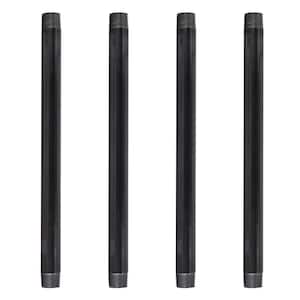1 in. x 18 in. Black Industrial Steel Grey Plumbing Pipe (4-Pack)
