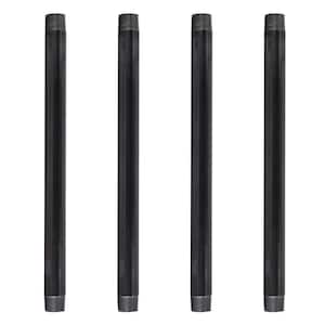 PIPE DECOR 1 in. x 24 in. Black Industrial Steel Grey Plumbing