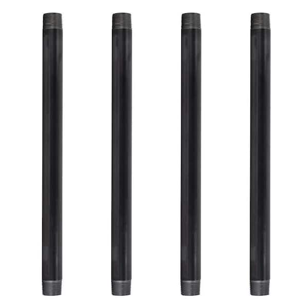 1 in. x 18 in. Black Industrial Steel Grey Plumbing Pipe (4-Pack)