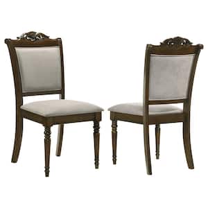 Willow Brook Gray and Chestnut Upholstered Dining Side Chair (Set of 2)