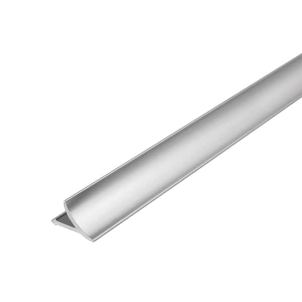 T-COVE 0.625 in. D x 98.5 in. W x 98.4 in. L Connection Wall/Flr Aluminum Brushed Silver Molding and Transition Trim