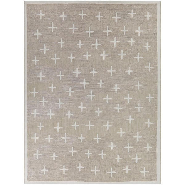 Mathias Beige 5 ft. 3 in. x 7 ft. Geometric Indoor/Outdoor Area Rug