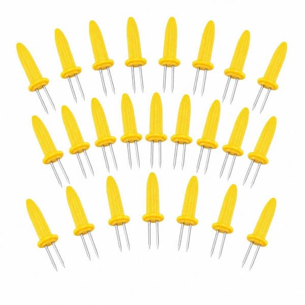 24-Pack 2.36 in. Stainless Steel Corn Holders for Grilling, BBQ, and Camping