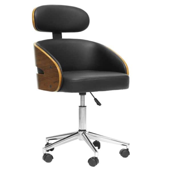 Baxton Studio Kneppe Black Faux Leather Office Chair