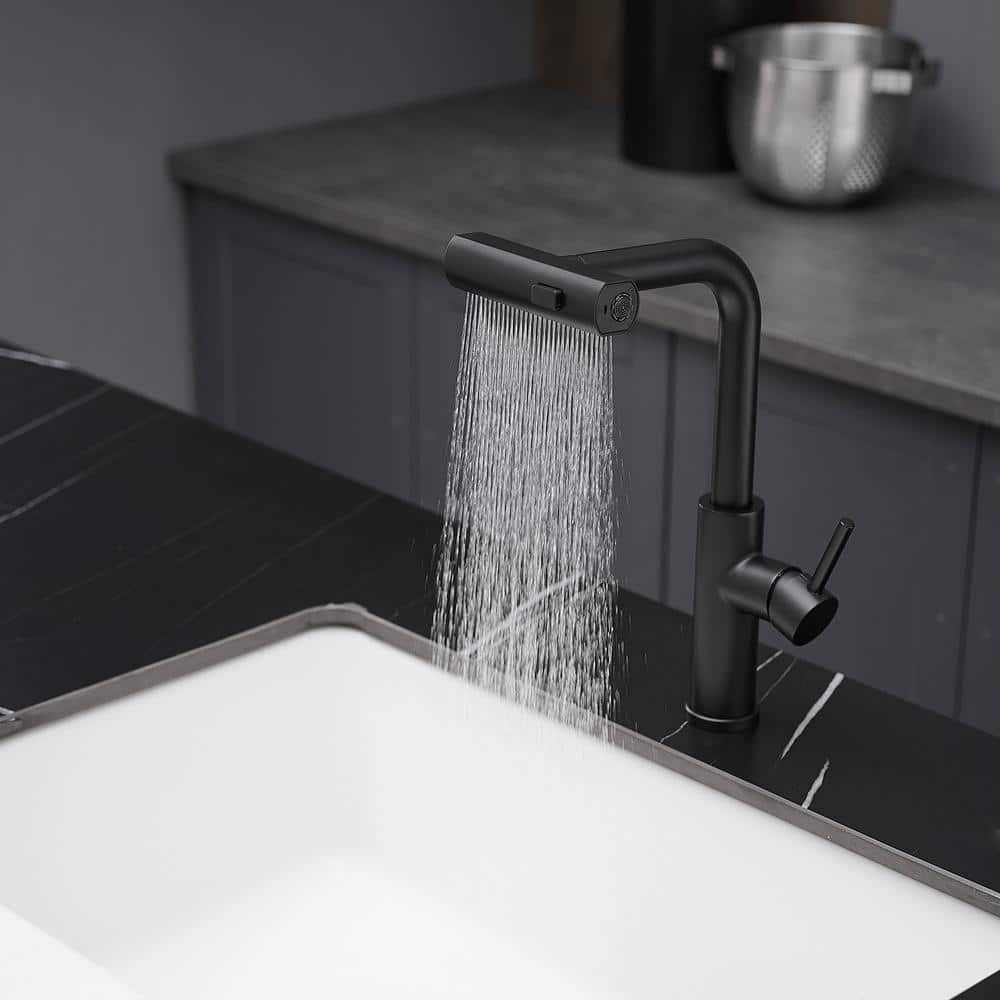 Matte Black Stainless Steel Pull Down Kitchen Faucet with Sprayer