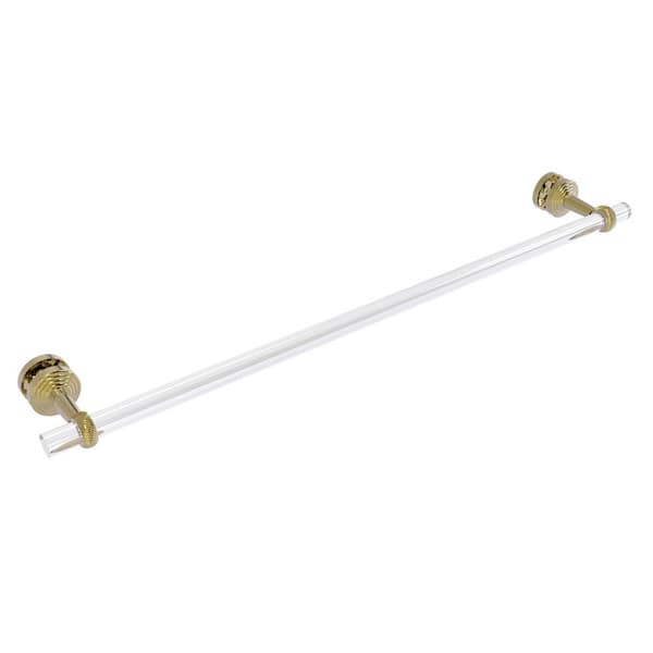 Allied Brass Pacific Beach Collection 30 in. Over-the-door Single Towel Bar in Unlacquered Brass with Twisted Accents