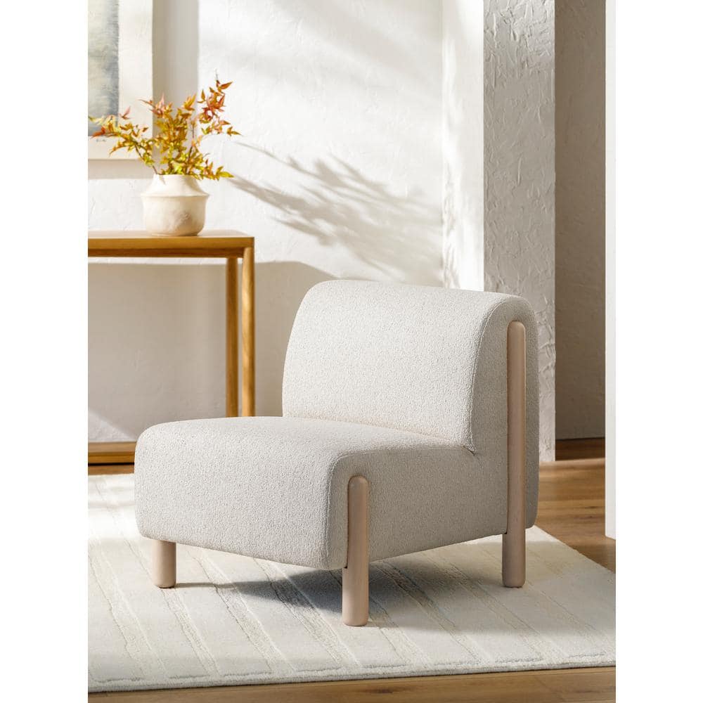 Treasure Modern Accent Chair, White, 30 in. H x 34 in. W x 38 in. D
