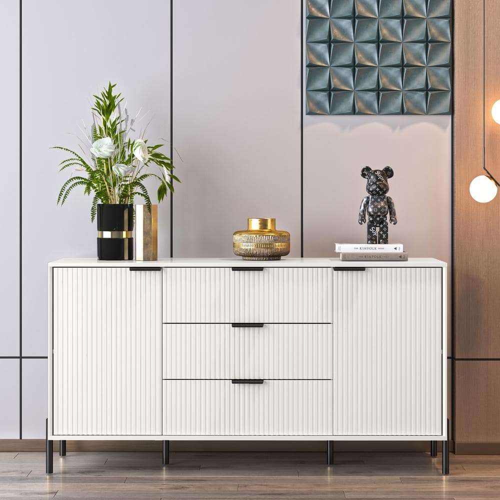 FESTIVO Modern Elegance Off-White 3-Drawers with 2-Adjustable Shelve ...