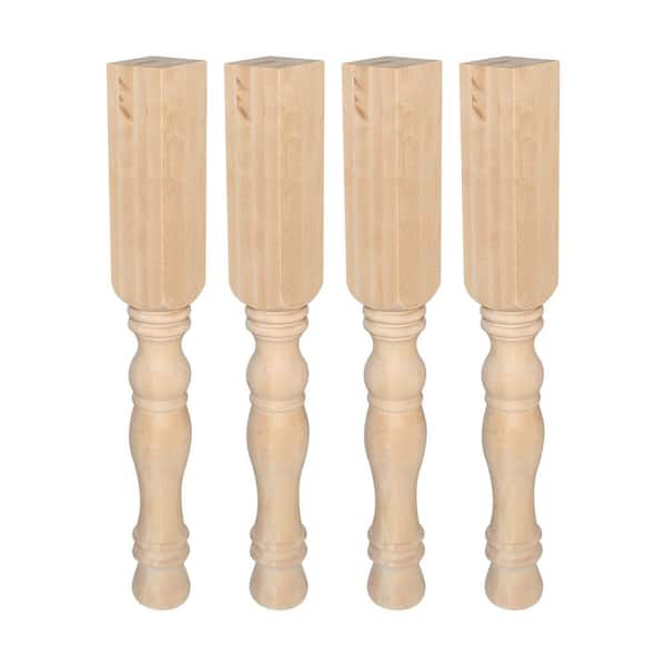 American Pro Decor 34-1/2 in. x 4 in. Unfinished North American Solid Maple Kitchen Island Leg (Pack Of 4)
