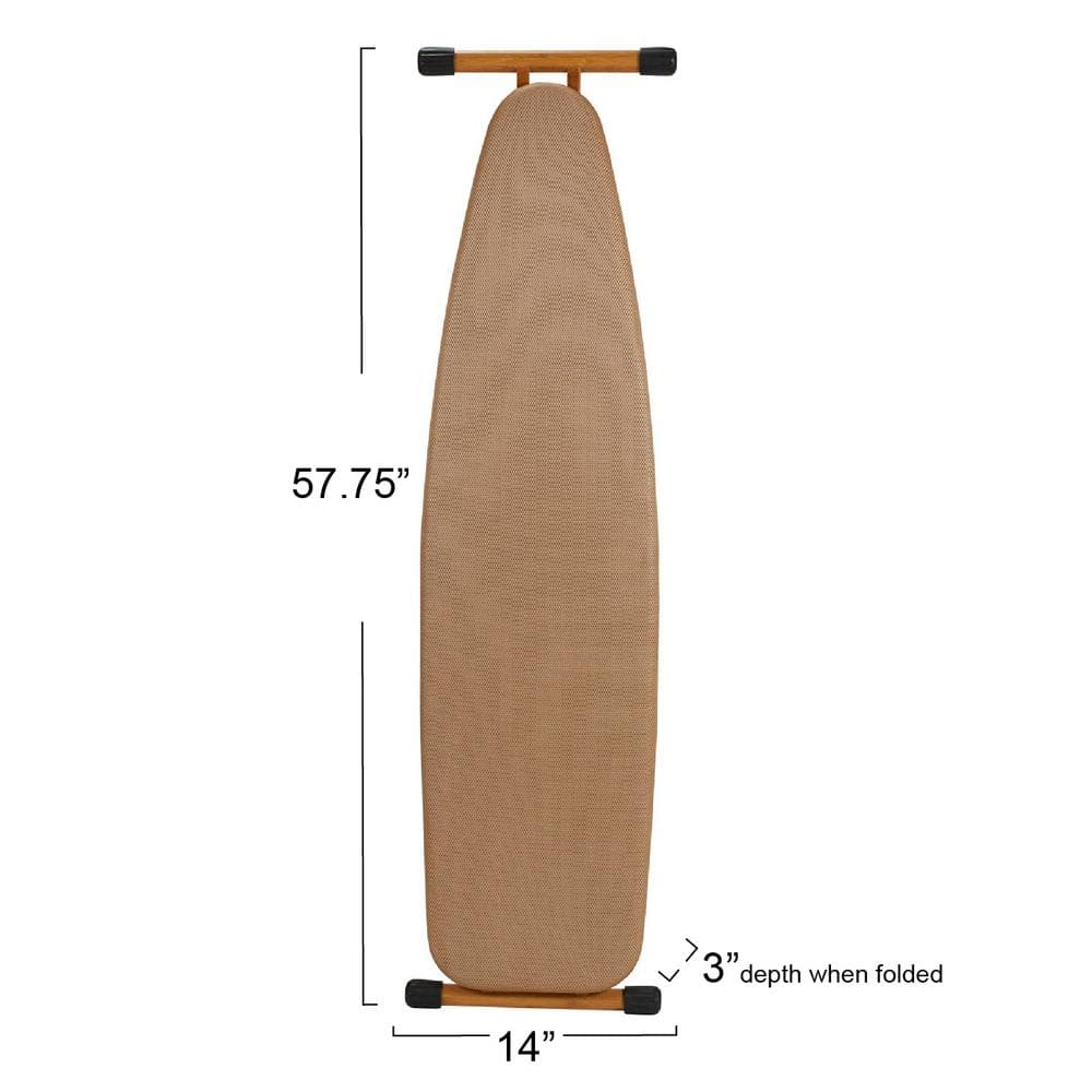 Tan FiberTech Cover Ironing Board with Bamboo Legs