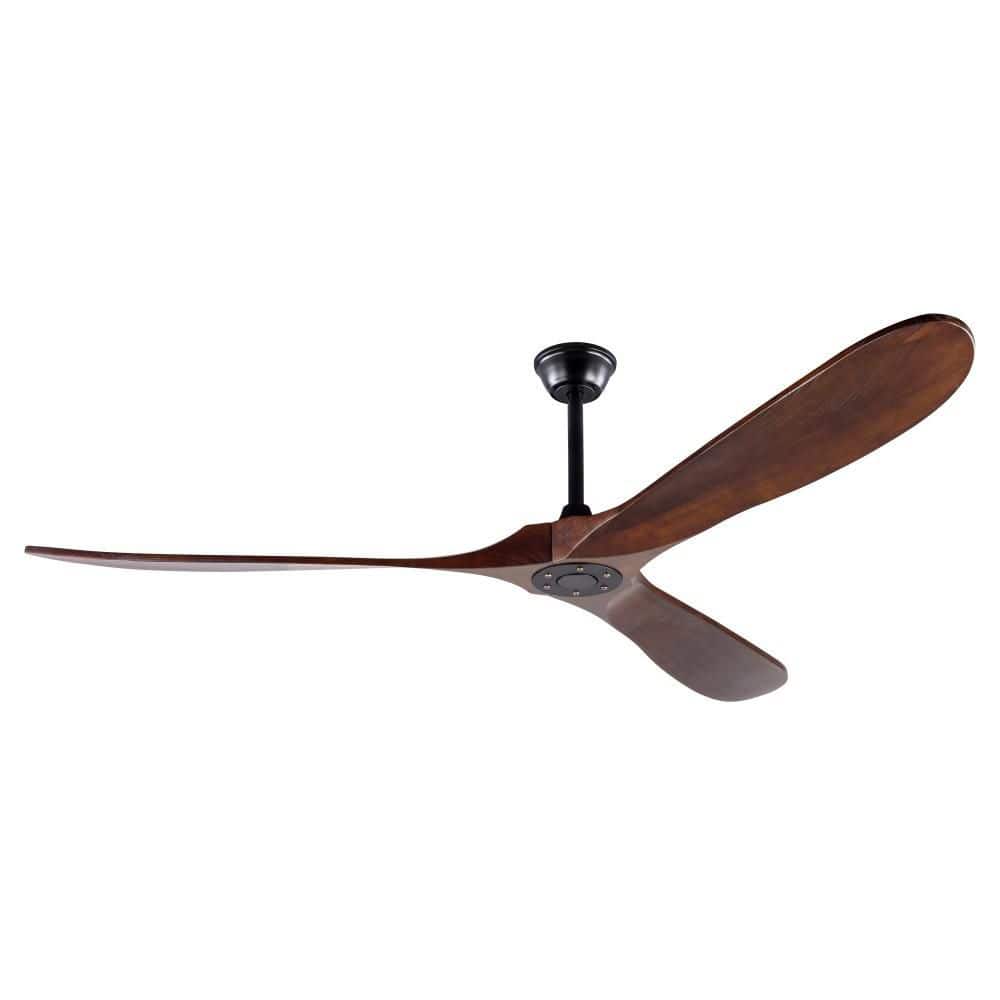 72 in. Brown Wood Downrod Mount Outdoor Ceiling Fan without Light, 3 Blades, Quiet DC Motor and Remote for Patio, Porch price history on PriceWatchPro